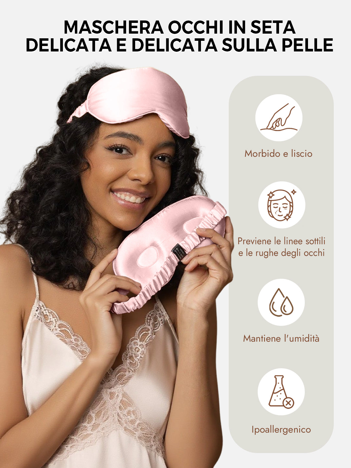 [Rosa] SilkSilky-IT Seta pura Eye Mask 003