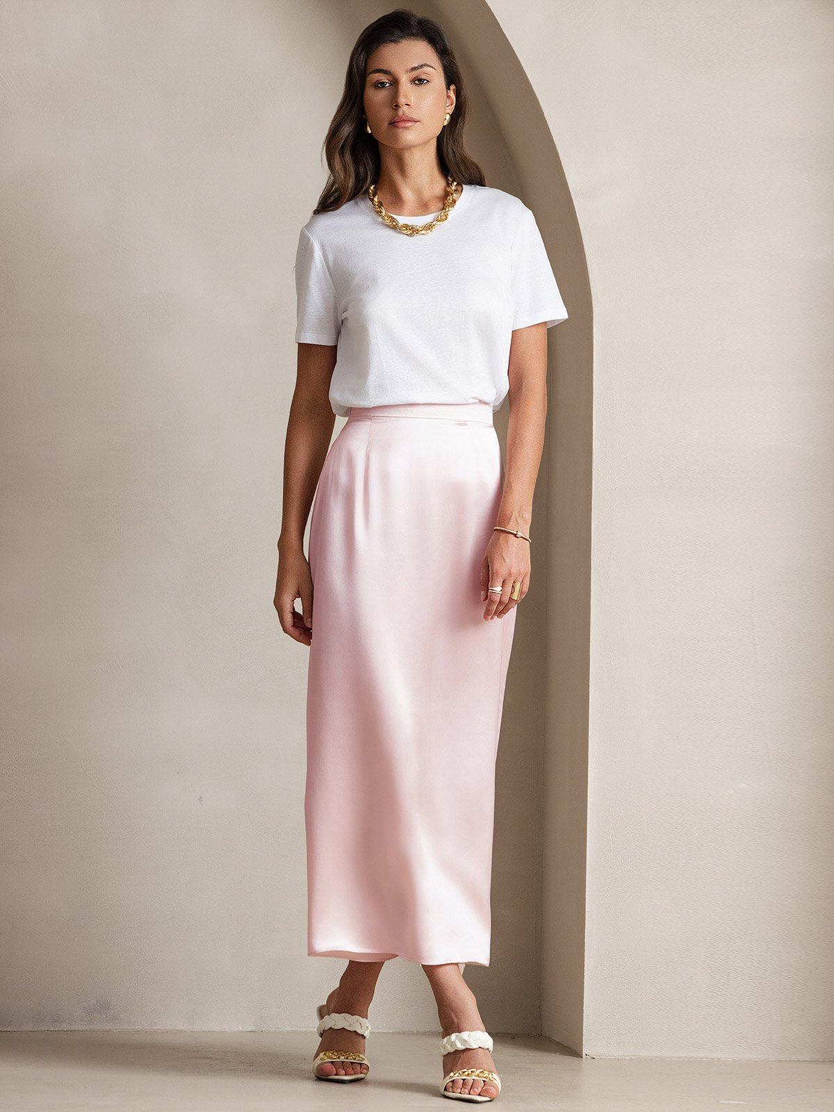 [Rosa] SilkSilky-IT 19Momme Seta Skirt 005
