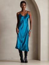 [Verde Acqua] SilkSilky-IT Sleeveless V Neck Vestiti da donna 005