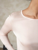 [Rosa Chiaro] SilkSilky-IT Manica lunga Scollo rotondo Intimo Lungo Donna 007