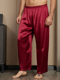 SilkSilky IT Seta pura Mens Sleep Bottoms Vino 001