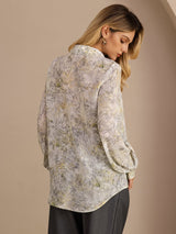 [Fiore di Salvia] SilkSilky-IT Long Sleeve Lapel Collar Camicette 002