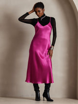 [Rosa Rossa] SilkSilky-IT Sleeveless V Neck Vestiti da donna 001