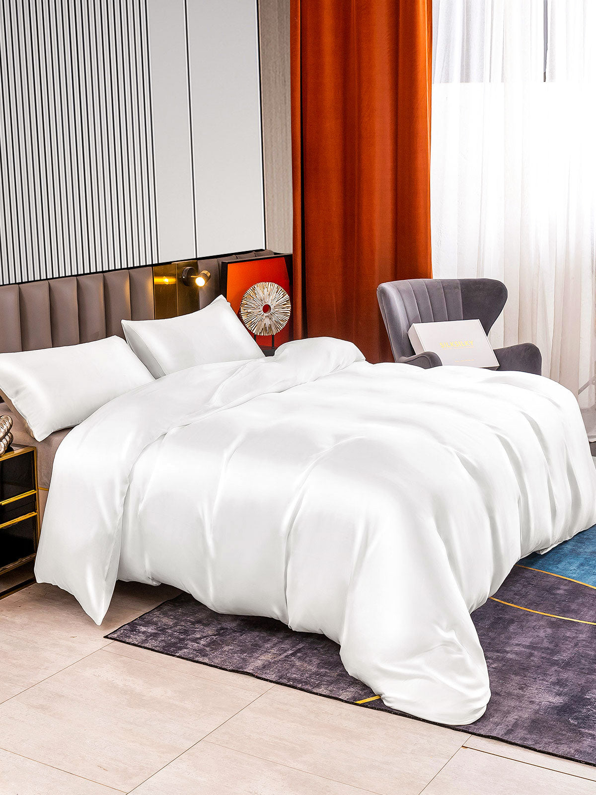 [Bianco] SilkSilky-IT 22Momme Seta pura Bedding Set 004