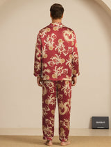 [Drago Vino] SilkSilky-IT Long Sleeve Lapel Collar Pigiami da uomo 002