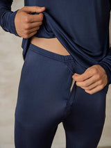 [Blu Scuro] SilkSilky-IT Long Sleeve Round Neck Intimo Lungo Uomo 005