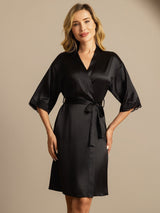 [Nero] SilkSilky-IT Half Sleeve Vestaglia da donna 003