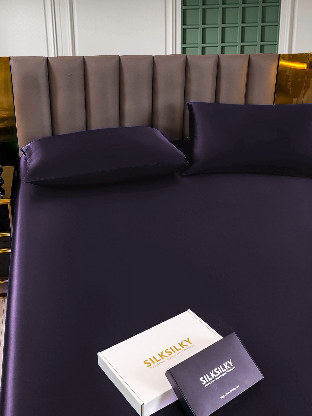 [Viola Scuro] SilkSilky-IT 22Momme Seta pura Bedding Set 005,