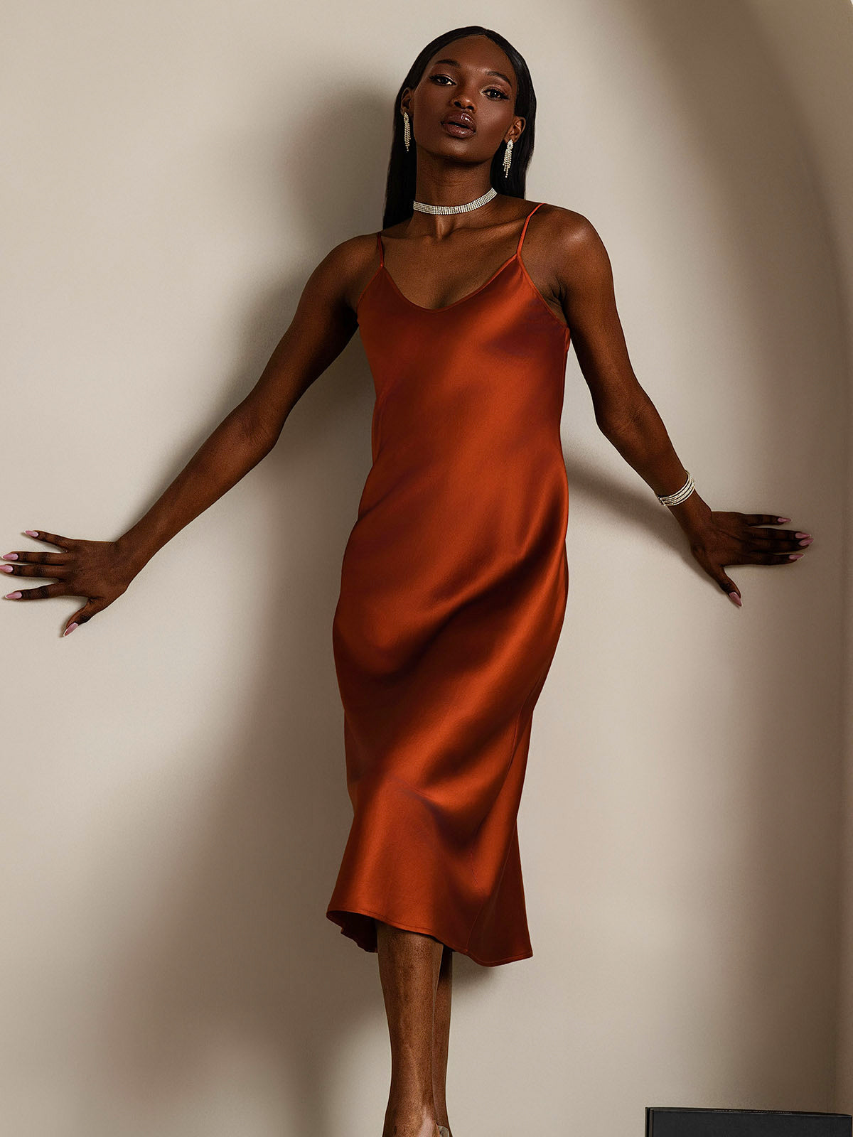 [Caramello] SilkSilky-IT Seta pura Dress 005