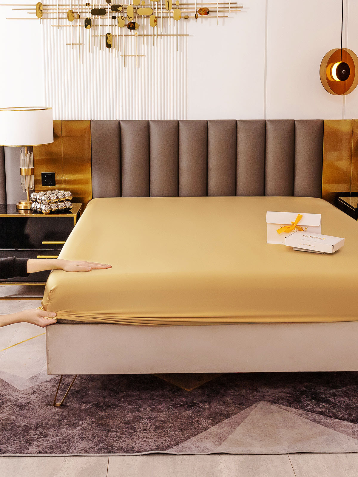 [Champagne] SilkSilky-IT 19Momme Seta pura Sheet 005