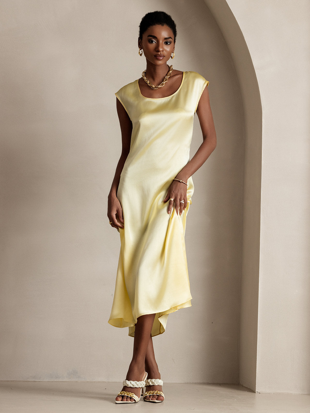 [Giallo Chiaro] SilkSilky-IT 19Momme Seta Dress 001