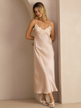[Rosa] SilkSilky-IT Sleeveless V Neck Vestiti da donna 001