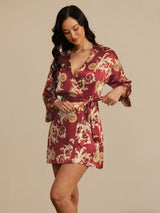 [Drago Vino] SilkSilky-IT 3/4 Sleeve Vestaglia da donna 005