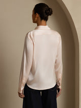 [Rosa Chiaro] SilkSilky-IT Long Sleeve Lapel Collar Camicie da donna 002