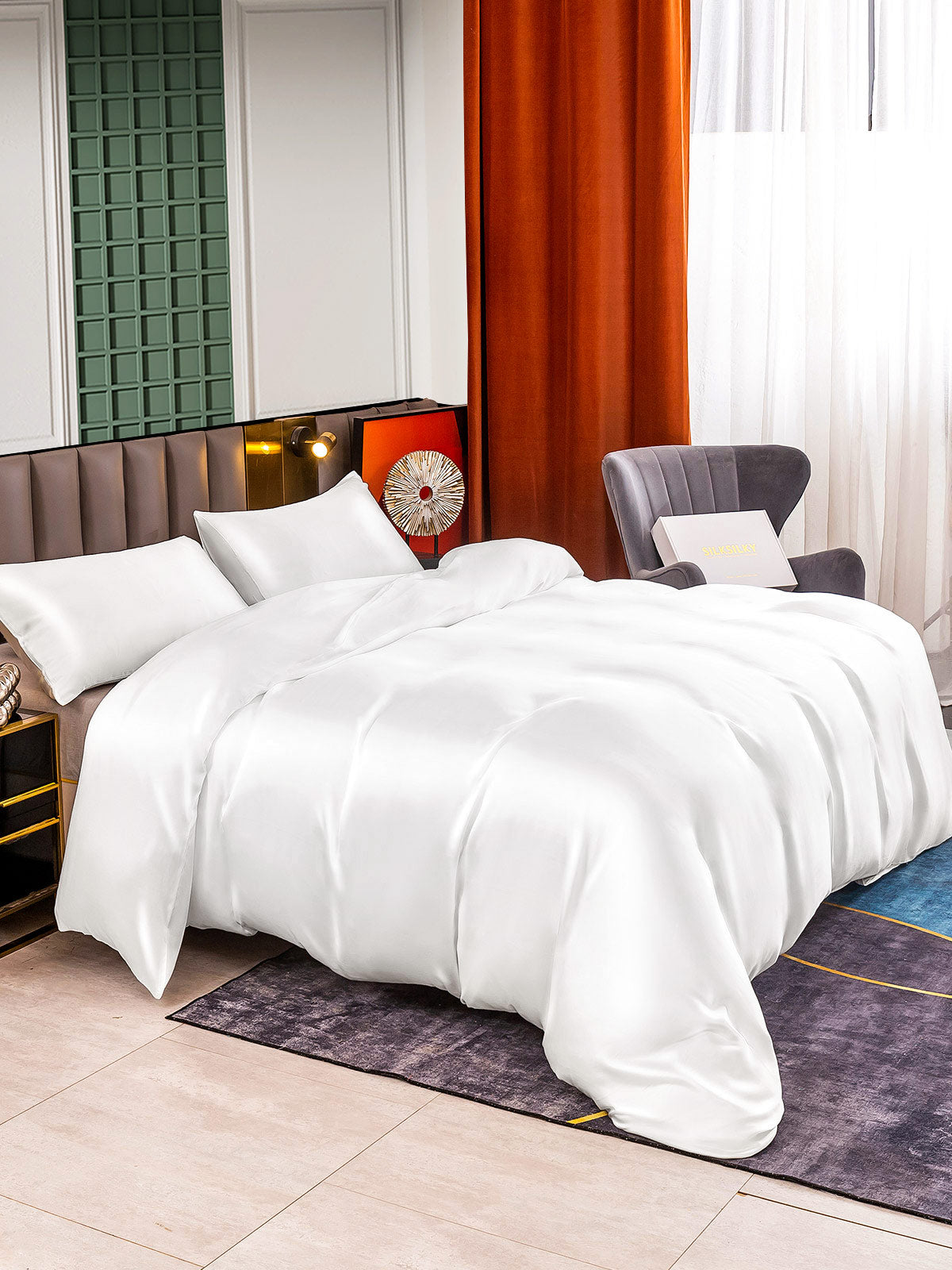 [Bianco] SilkSilky-IT 25Momme Seta pura Bedding Set 004