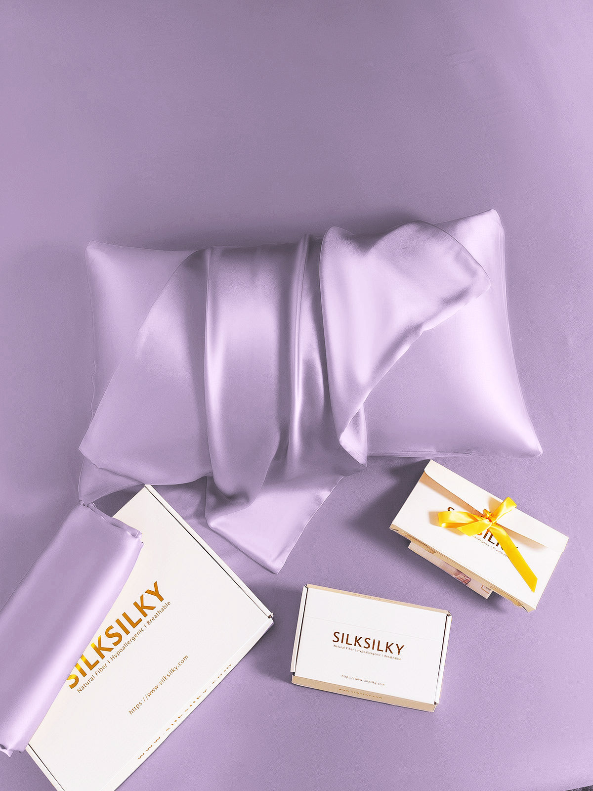 [Lavanda] SilkSilky-IT 19Momme Seta pura Pillowcase 006