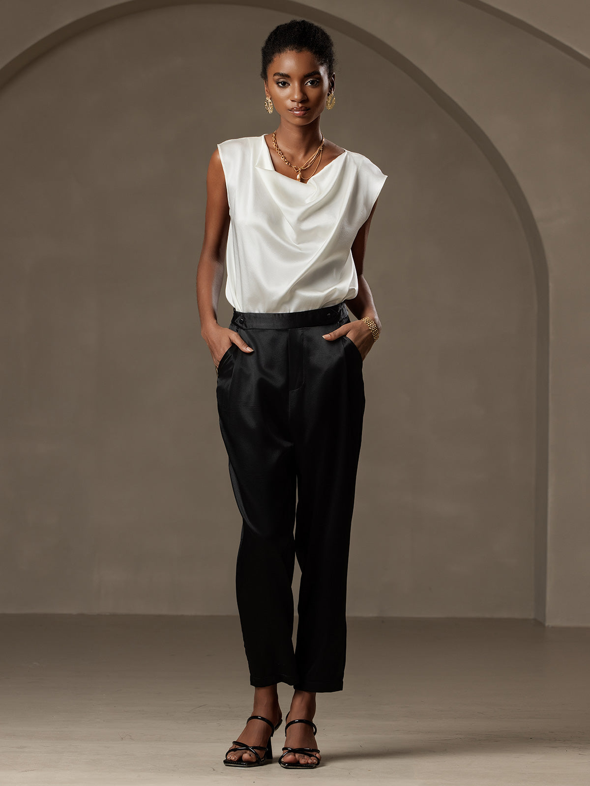 [Nero] SilkSilky-IT 19Momme Seta Womens Pants 006
