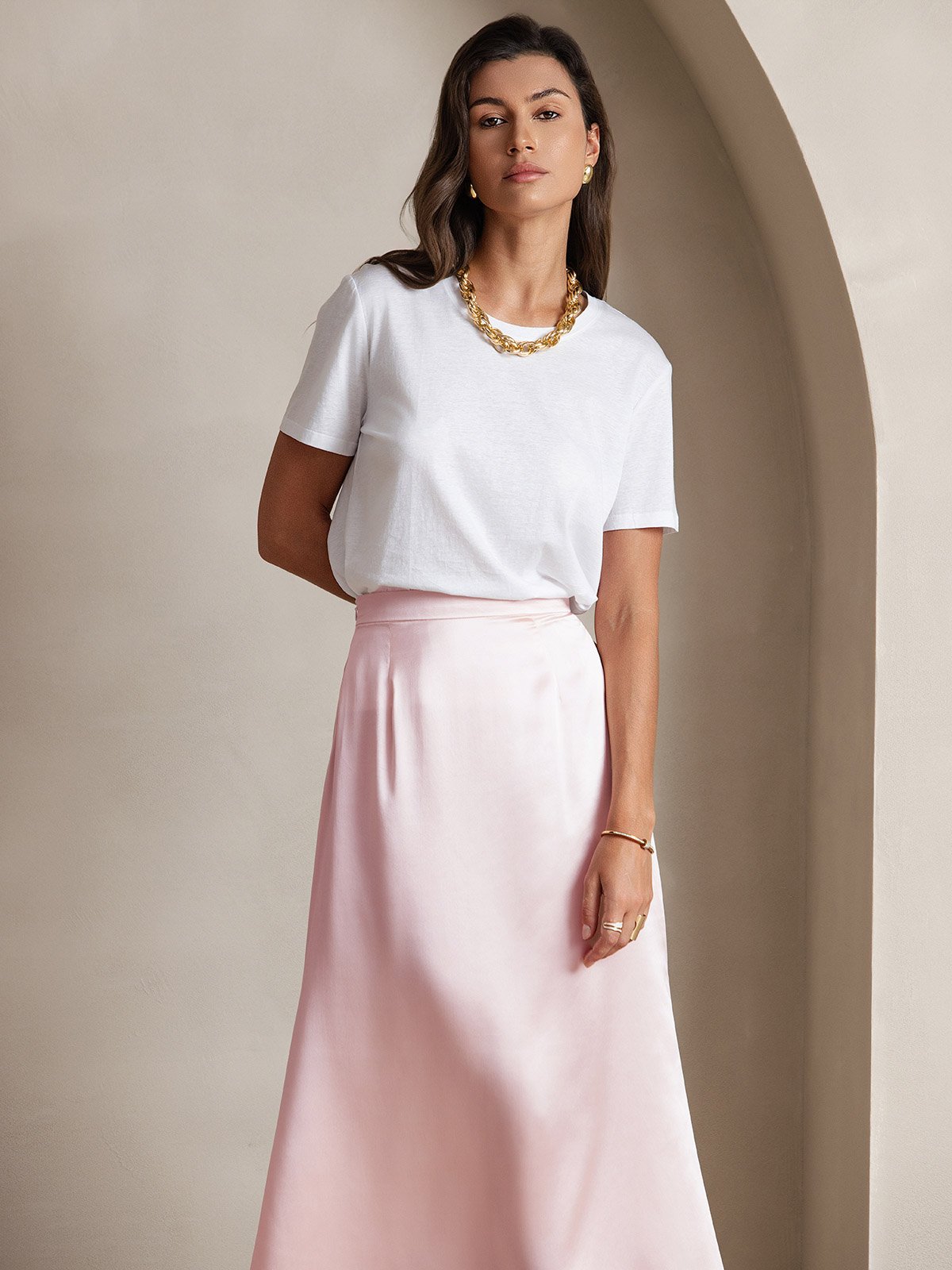 [Rosa] SilkSilky-IT 19Momme Seta Skirt 004