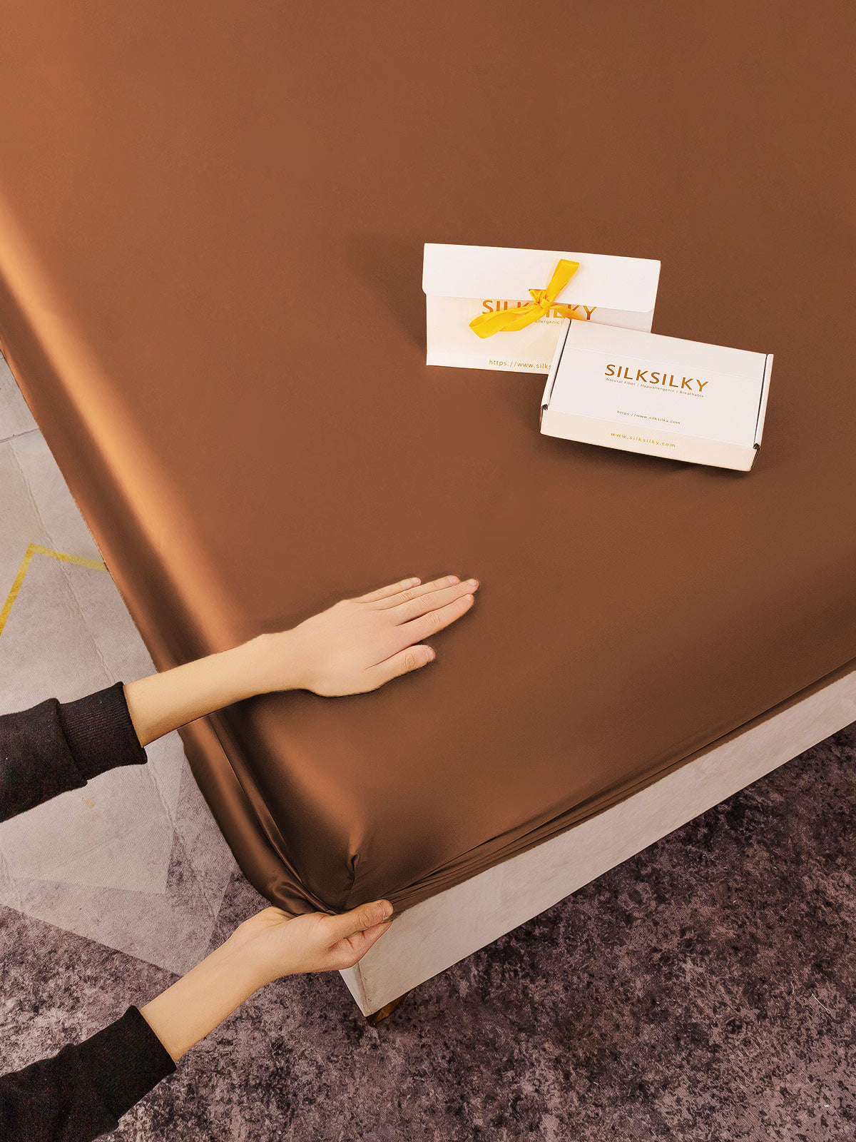 [Caffè] SilkSilky-IT 22Momme Seta pura Sheet 003