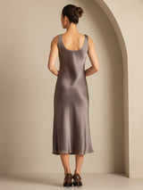 [Kaki Scuro] SilkSilky-IT Sleeveless Vestiti da donna 002
