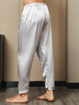 [Grigio] SilkSilky-IT Seta pura Mens Sleep Bottoms 006,