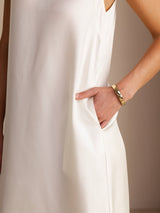 [Bianco] SilkSilky-IT Sleeveless Crew Neck Vestiti da donna 005