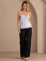 [Blu Grigiastro] SilkSilky-IT V Neck Cami 007