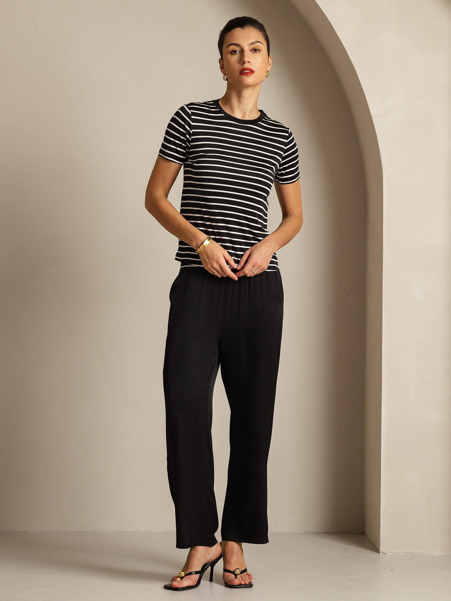 [RigheNere] SilkSilky-IT Seta pura Womens T-Shirt 008