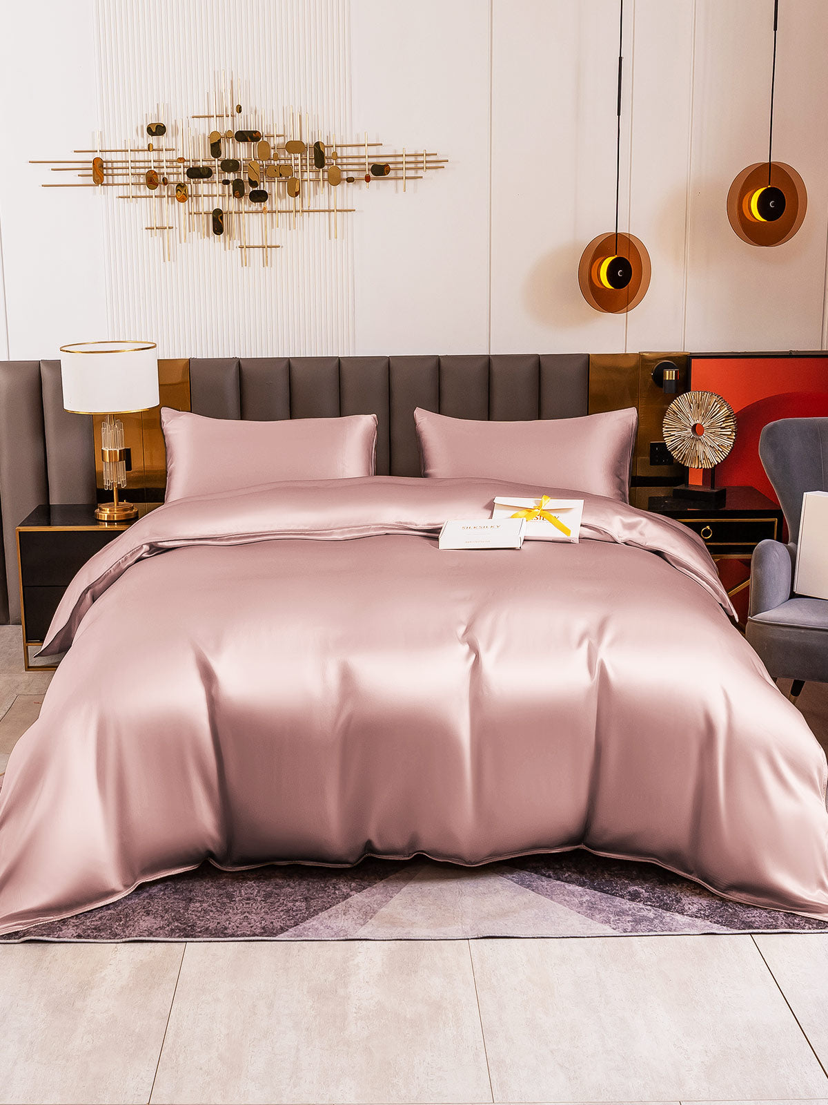 [Malva Pallido] SilkSilky-IT 19Momme Seta pura Bedding Set 003