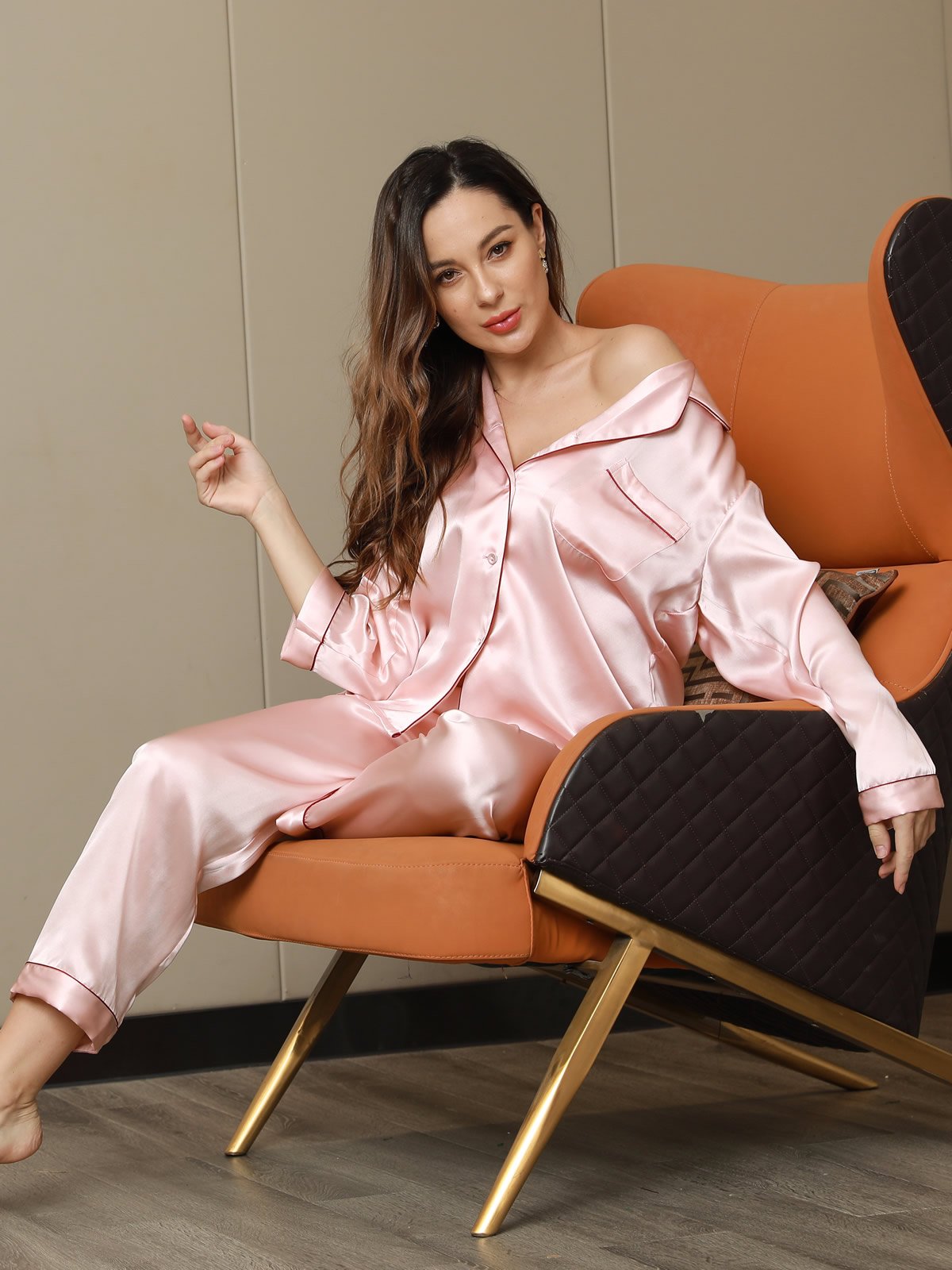 [Rosa] SilkSilky-IT Seta pura Womens Pajamas 005