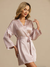 [Rosa Cuore Geo] SilkSilky-IT Manica lunga Vestaglia da donna 003