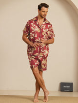 [Drago Vino] SilkSilky-IT Short Sleeve Lapel Collar Pigiami da uomo 007