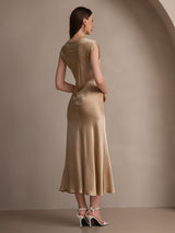 [Champagne] SilkSilky-IT Cap Sleeve Vestiti da donna 002