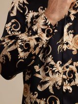 [Drago Nero] SilkSilky-IT Long Sleeve Lapel Collar Camicia da uomo 007