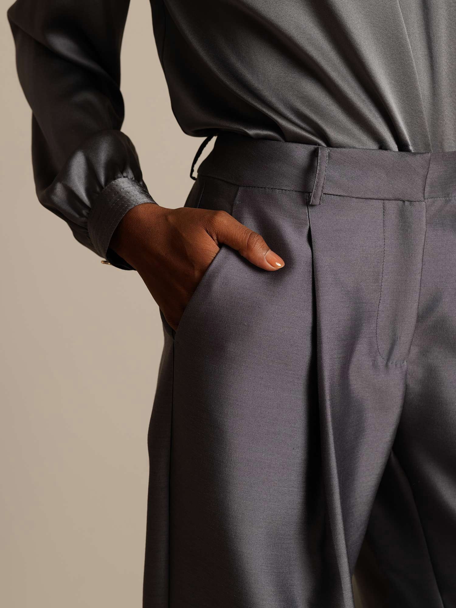 [Grigio] SilkSilky-IT 32Momme Seta Womens Pants 004,