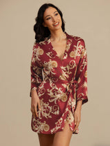 [Drago Vino] SilkSilky-IT 3/4 Sleeve Vestaglia da donna 003