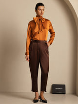 [Cioccolato Fondente] SilkSilky-IT 19Momme Seta Womens Pants 006
