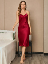[Vino] SilkSilky-IT Sleeveless V Neck Vestiti da donna 005
