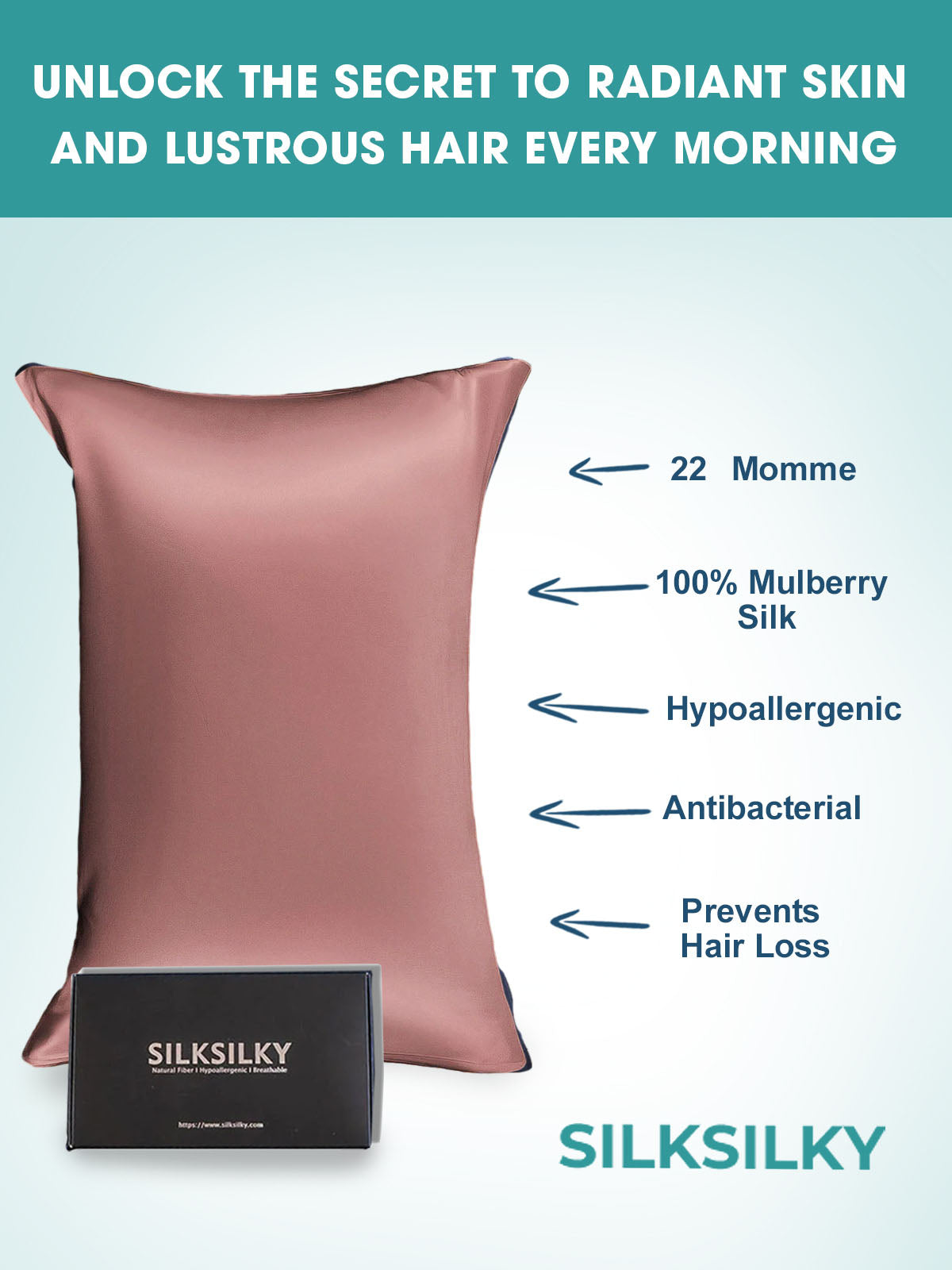 [Malva Pallido] SilkSilky-IT 22Momme Seta pura Pillowcase 003