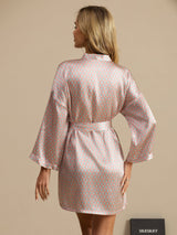 [Rosa Cuore Geo] SilkSilky-IT Manica lunga Vestaglia da donna 002