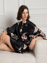 [Nero] SilkSilky-IT 3/4 Sleeve Vestaglia da donna 004