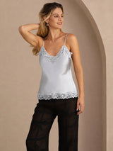 [Blu Grigiastro] SilkSilky-IT V Neck Cami 001