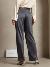 [Grigio Scuro] SilkSilky-IT 19Momme Seta Womens Pants 006,