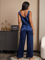 [Blu Scuro] SilkSilky-IT Senza maniche Scollo quadrato Set di Bretelle 002