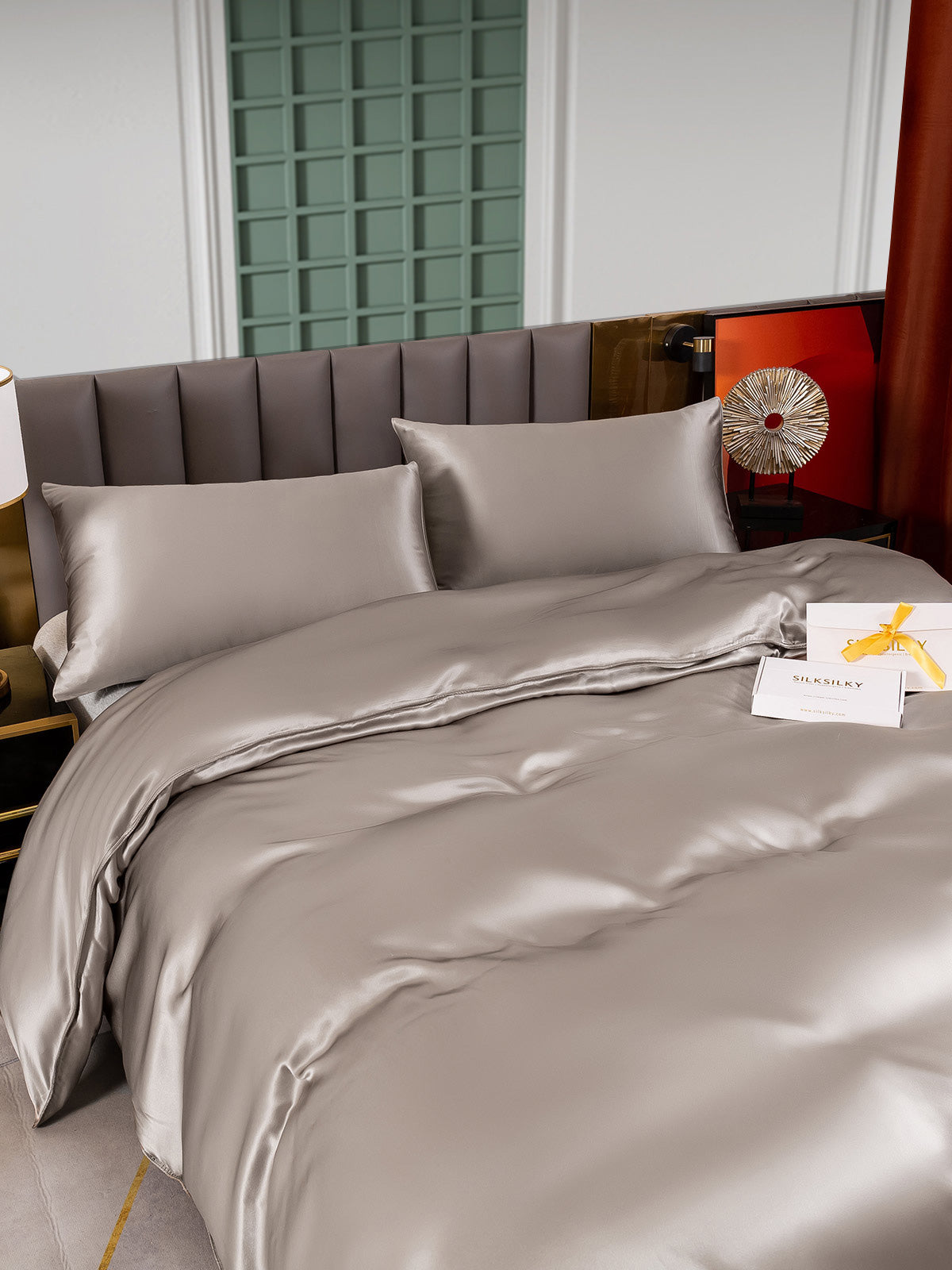 [Grigio] SilkSilky-IT 25Momme Seta pura Bedding Set 004