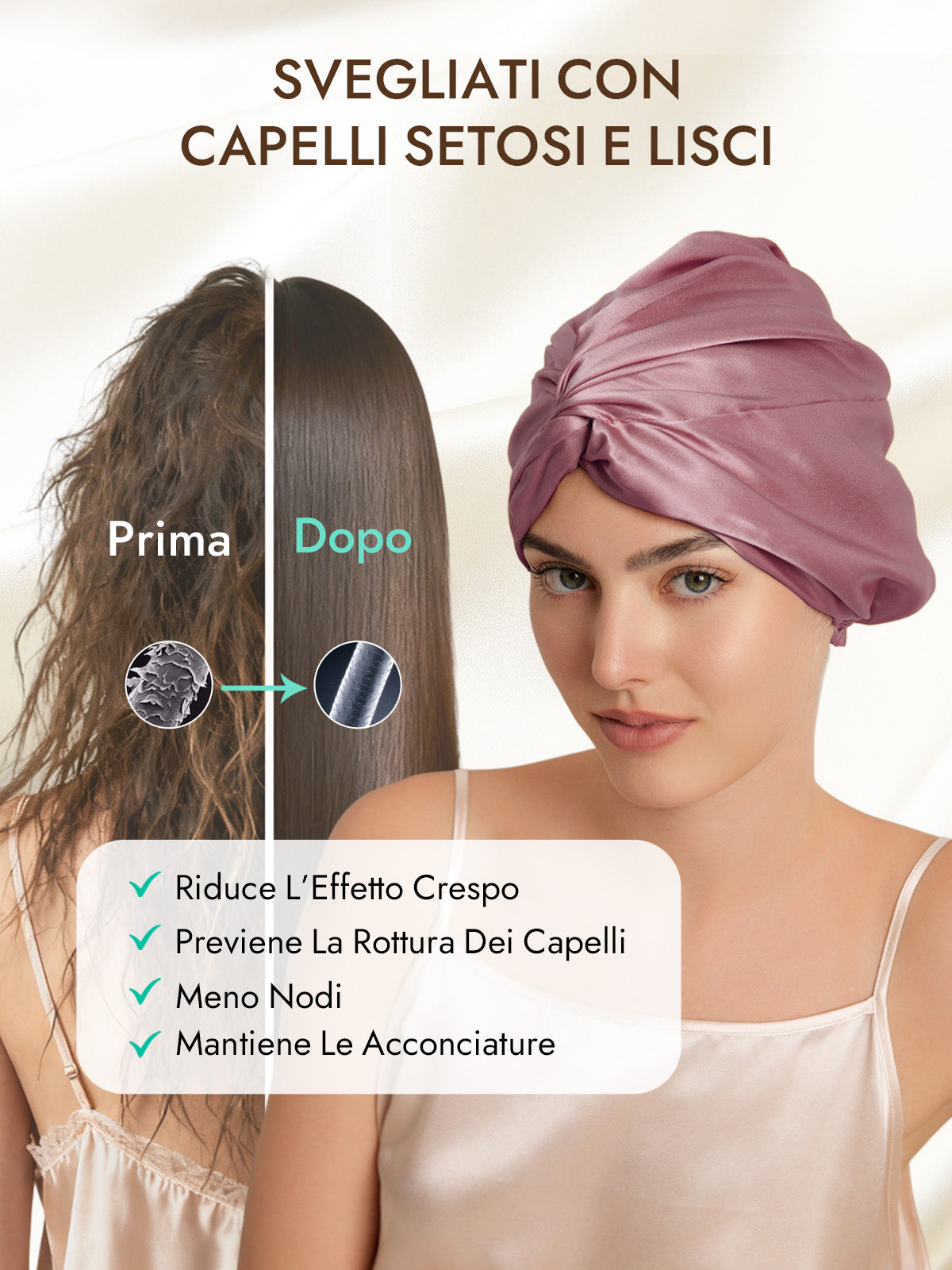 [Malva Pallido] SilkSilky-IT 22Momme Seta pura Sleep Cap 003