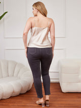 [Beige] SilkSilky-IT Tirantes Finos Scollo a V Cami taglia grossa 002