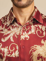 [Drago Vino] SilkSilky-IT Long Sleeve Lapel Collar Camicia da uomo 005