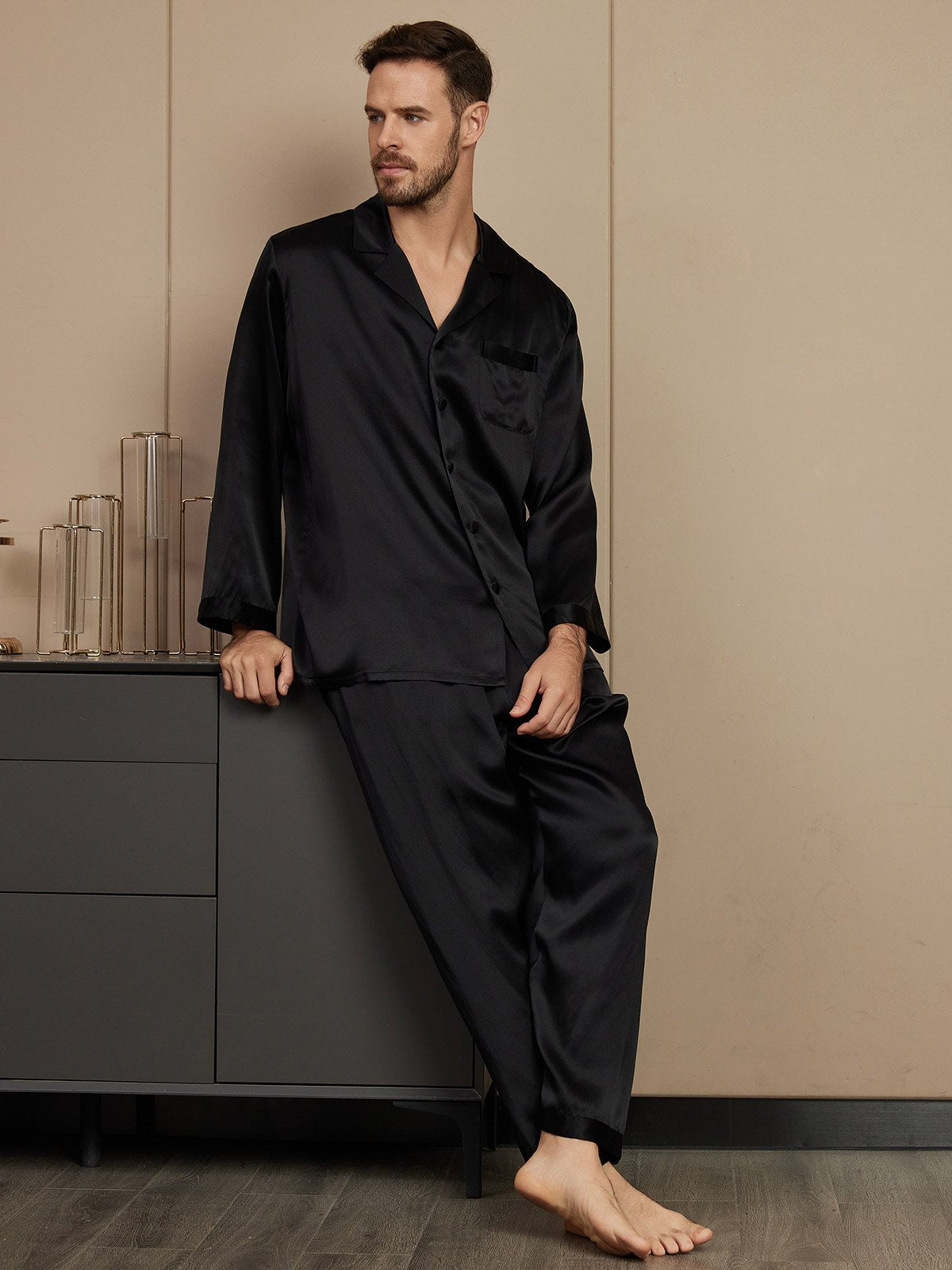 [Nero] SilkSilky-IT Seta pura Mens Pajamas 004