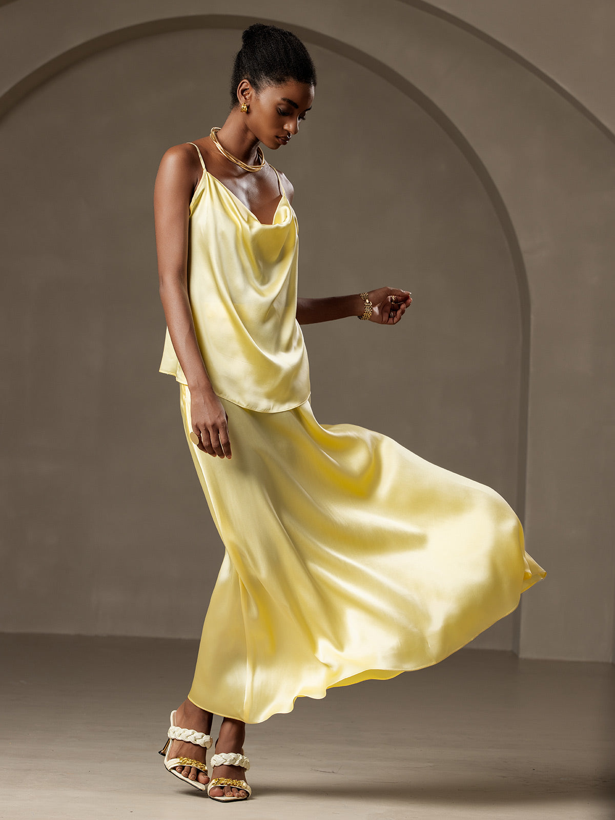 [Giallo Chiaro] SilkSilky-IT 19Momme Seta Skirt 006